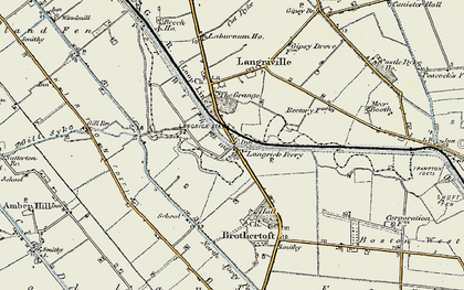 Old map of Langrick Bridge in 1902-1903