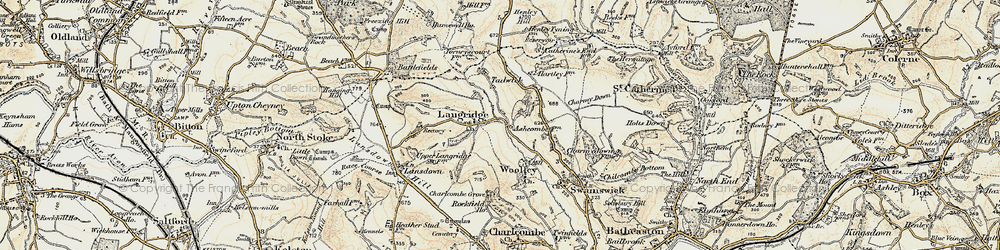 Old map of Langridge Ho in 1899