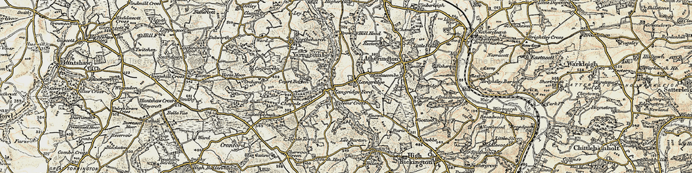Old map of Langridgeford in 1899-1900