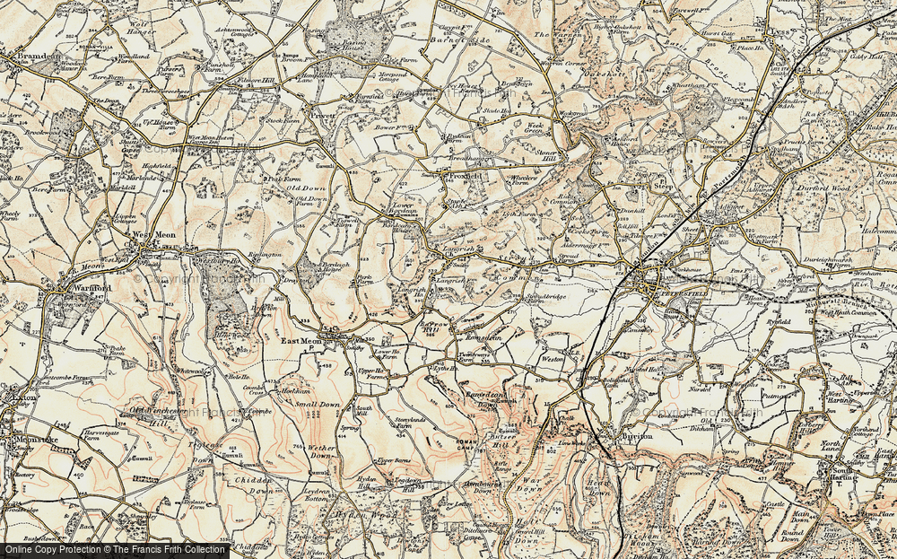 Old Map of Historic Map covering Langrish Ho in 1897-1900