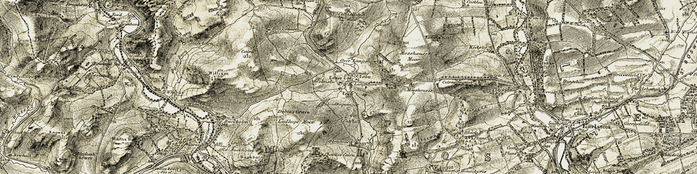 Old map of Langshaw in 1901-1904
