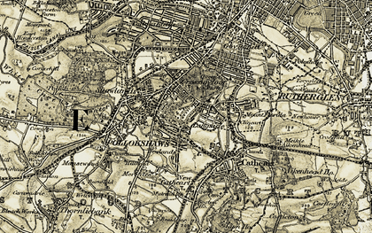 Old map of Langside in 1904-1905