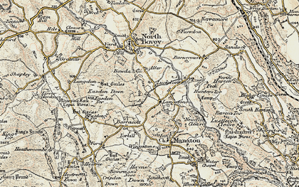 Old map of Aller in 1899-1900
