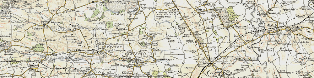Old map of Ainderby Myres in 1904