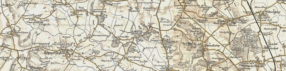 Old map of Langton in 1902-1903