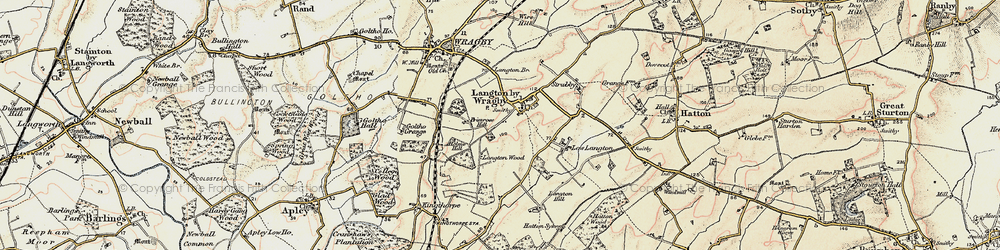 Old map of Langton by Wragby in 1902-1903