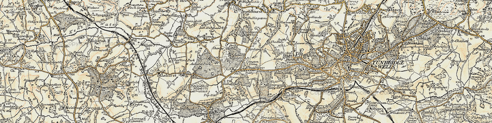 Old map of Ashurst Place in 1897-1898