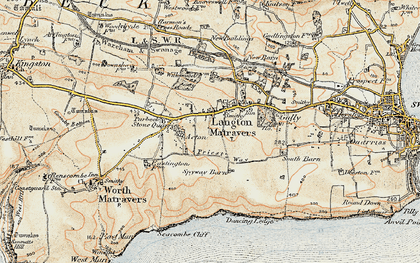 Old map of Langton Matravers in 1899-1909