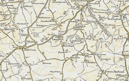 Old map of Langtree in 1900