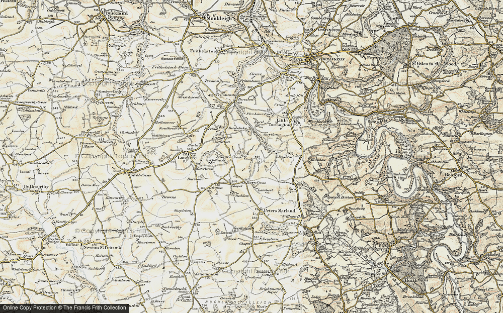 Old Map of Langtree Week, 1900 in 1900