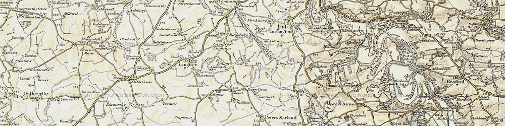 Old map of Langtree Week in 1900