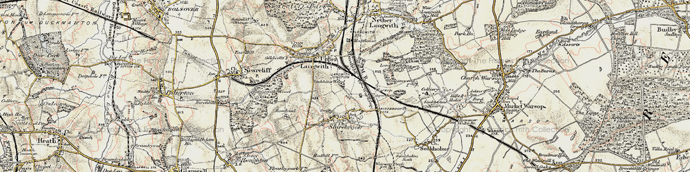 Old map of Langwith Junction in 1902-1903