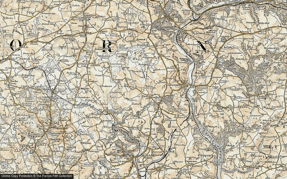 Old Map of Lanlivery, 1900 in 1900