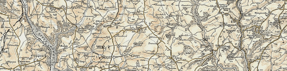 Old map of Trevalfry in 1900