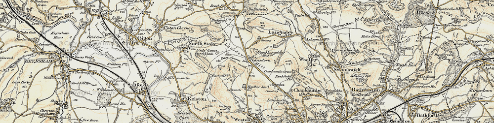 Old map of Lansdown in 1899