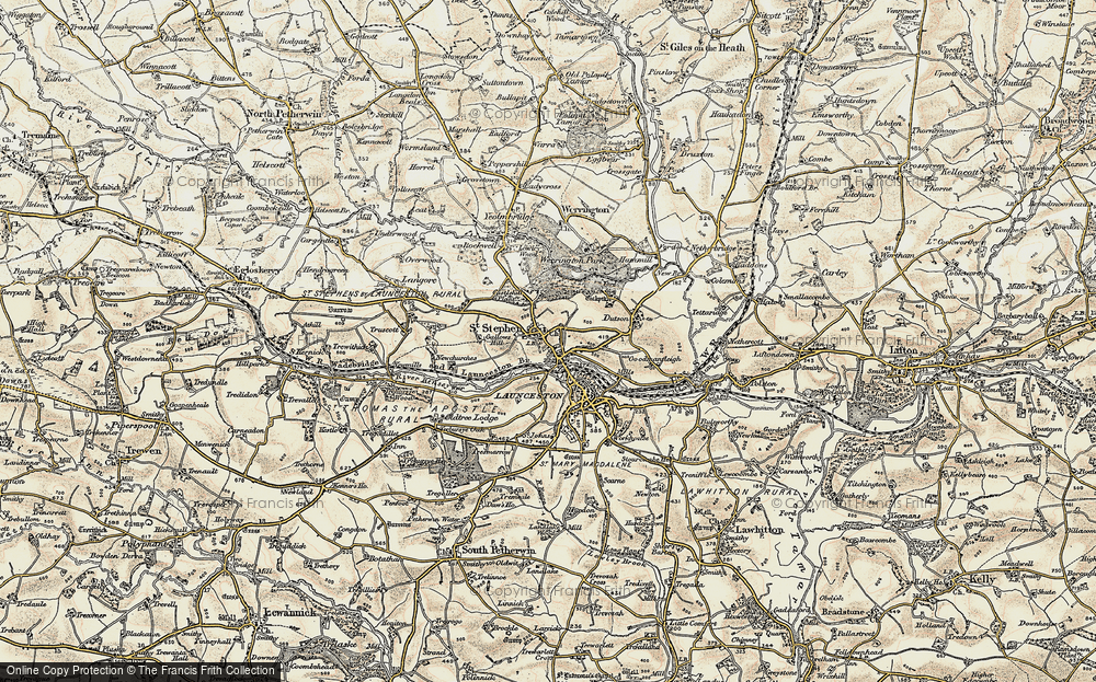 Old Map of Lanstephan, 1899-1900 in 1899-1900