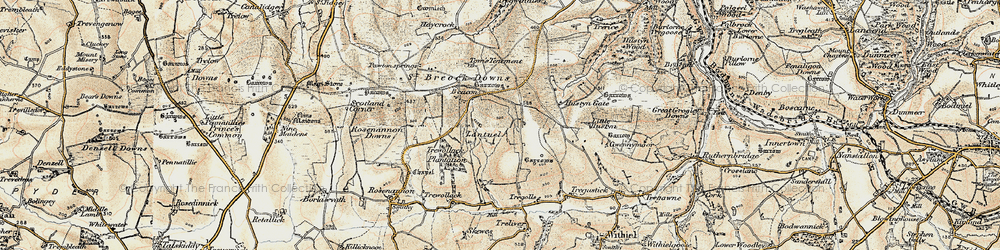 Old map of Lantuel in 1900