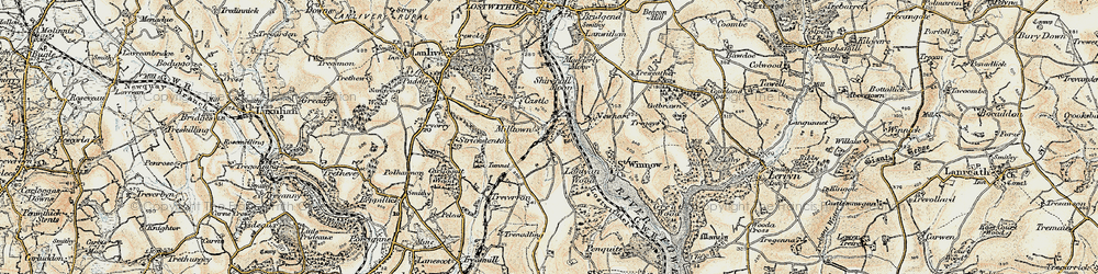 Old map of Lantyan in 1900