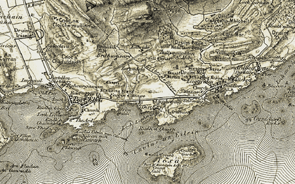 Old map of Borraichill Mòr in 1905-1906