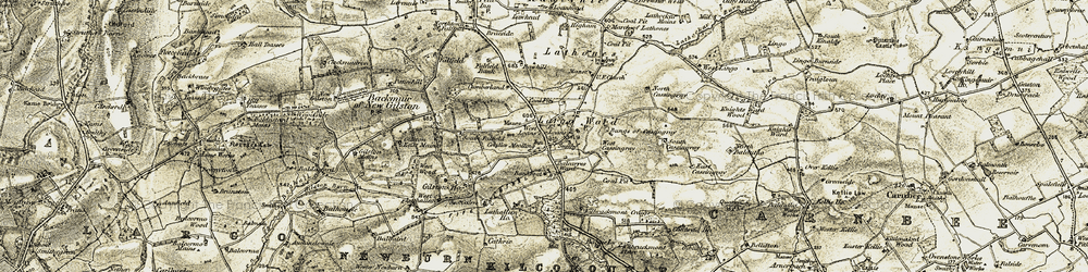Old map of Bowhill Ho in 1906-1908