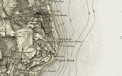 Old map of Largybeg Point in 1905-1906