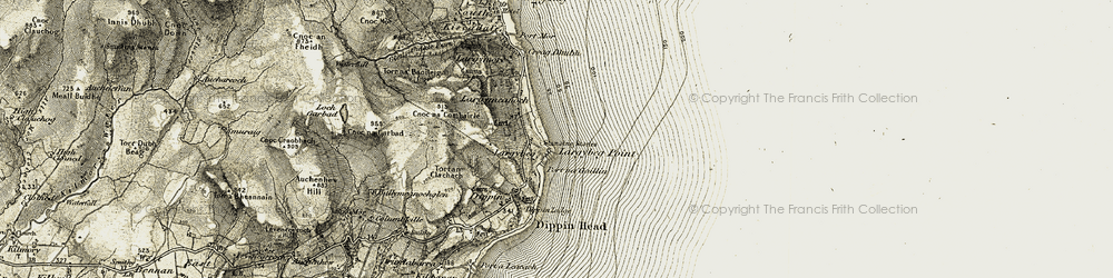 Old map of Largybeg Point in 1905-1906