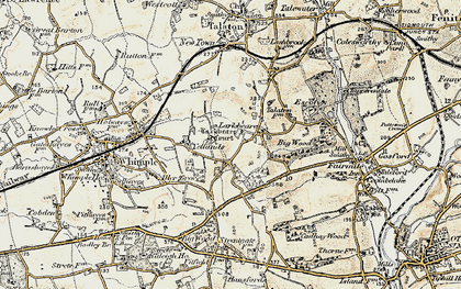Old map of Larkbeare Court in 1898-1900