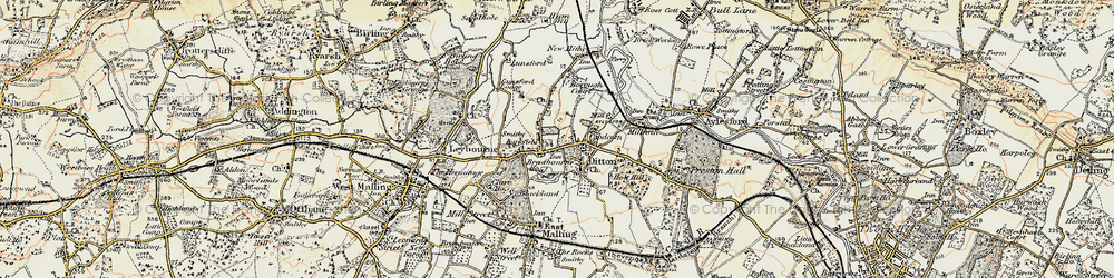 Old map of Larkfield in 1897-1898