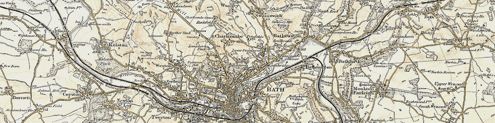Old map of Larkhall in 1899