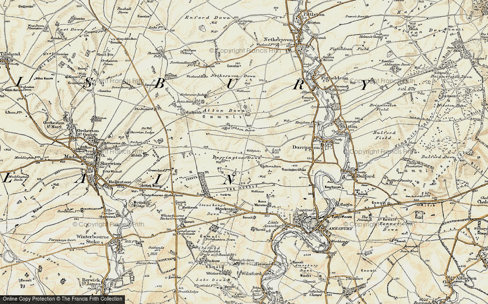 Old Map of Historic Map covering Alton Down in 1897-1899