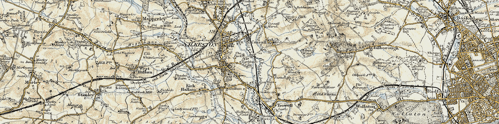 Old map of Larklands in 1902-1903