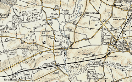 Old map of Larling in 1901