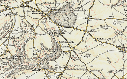 Old map of Lasborough in 1898-1900