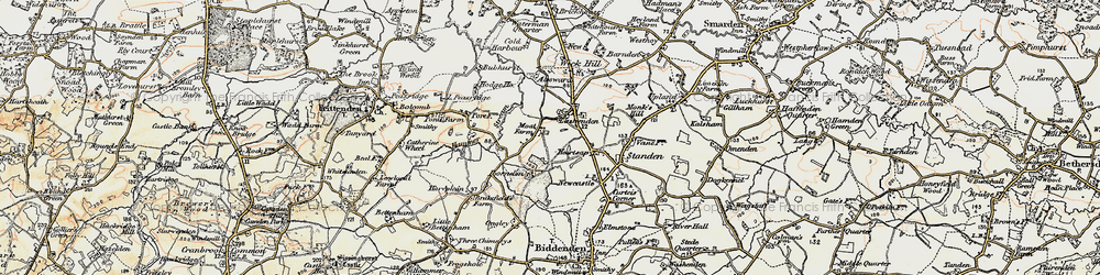 Old map of Lashenden in 1897-1898