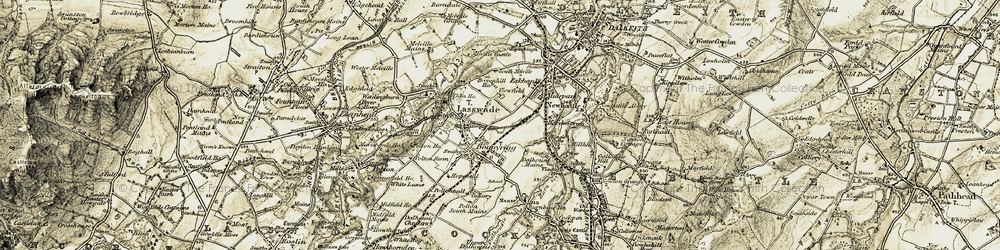 Old map of Lasswade in 1903-1904