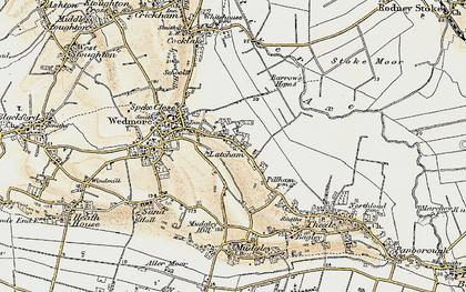Old map of Barrow's Hams in 1899-1900