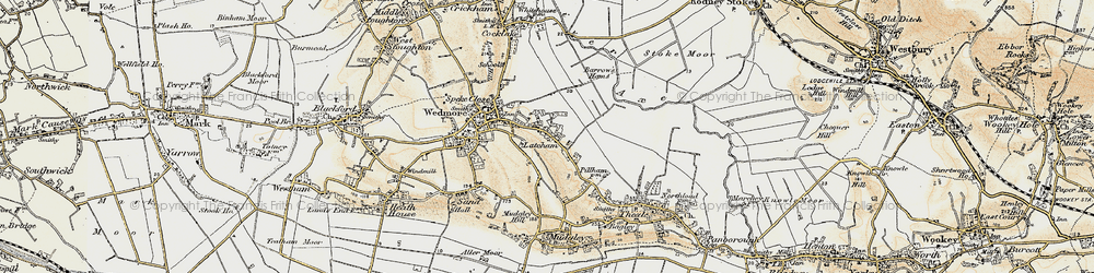 Old map of Barrow's Hams in 1899-1900