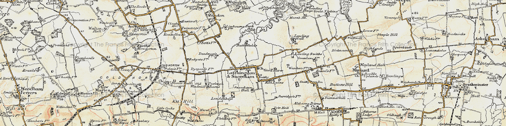 Old map of Latchingdon in 1898