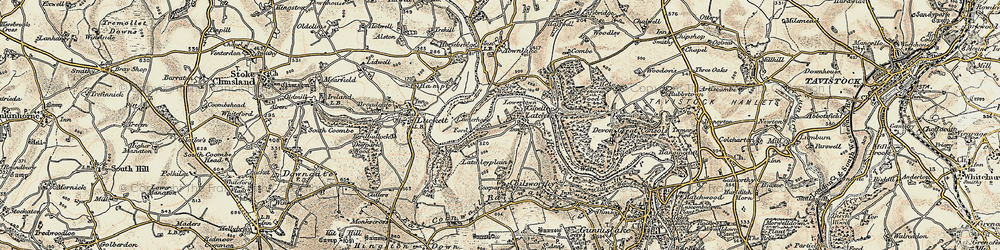 Old map of Latchley in 1899-1900