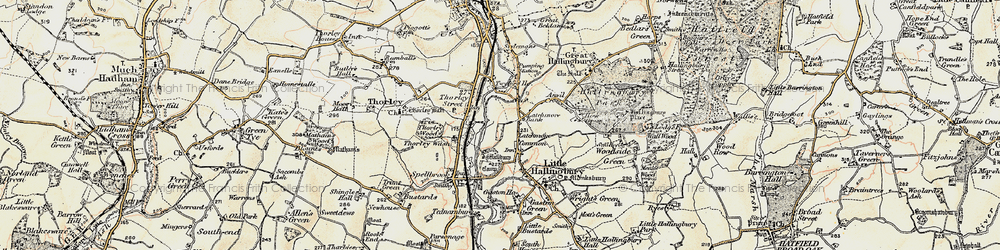 Old map of Latchmore Bank in 1898-1899