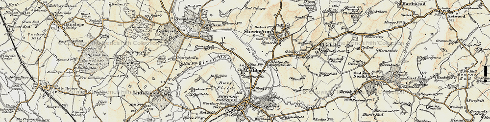 Old map of Lathbury in 1898-1901
