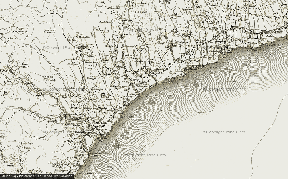 Old Map of Latheronwheel, 1911-1912 in 1911-1912