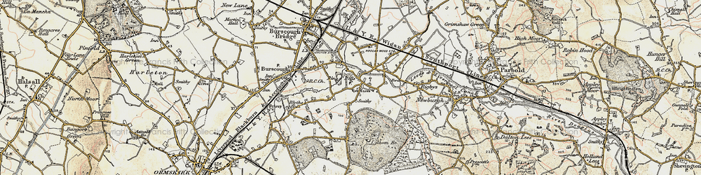Old map of Lathom in 1902-1903