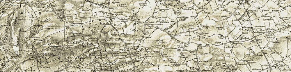 Old map of Lathones in 1906-1908