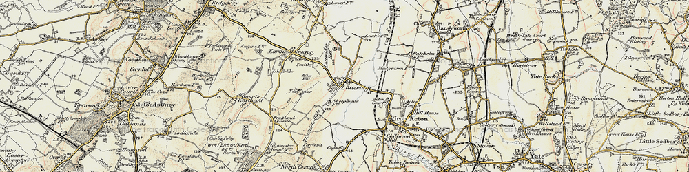 Old map of Latteridge Hill in 1899