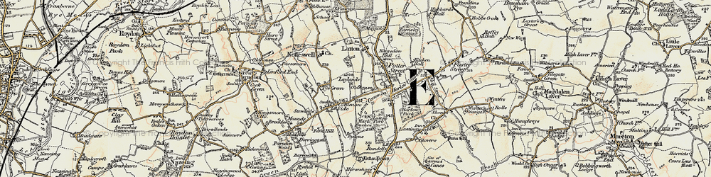 Old map of Latton Bush in 1898