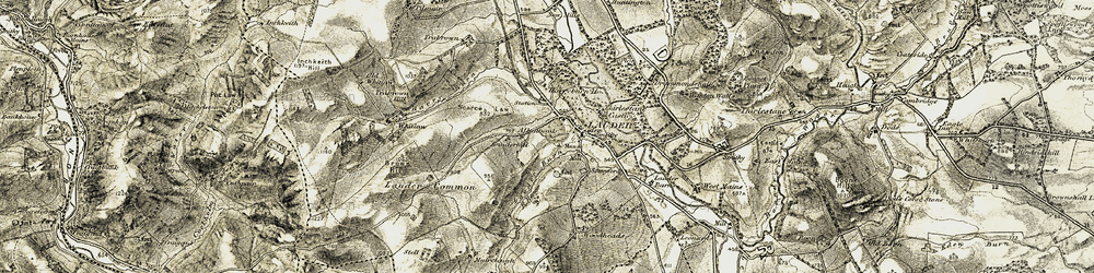 Old map of Lauder in 1903-1904