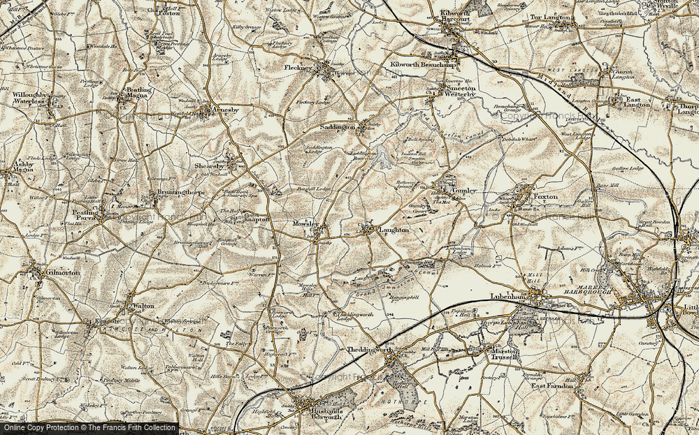 Old Map of Laughton, 1901-1902 in 1901-1902