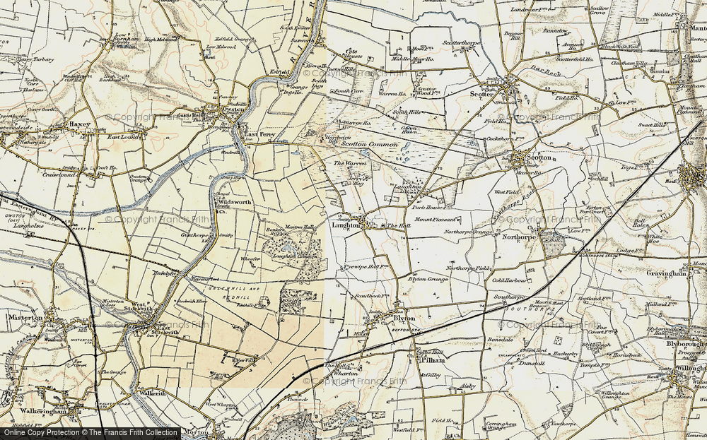 Old Map of Historic Map covering Blyton Grange in 1903