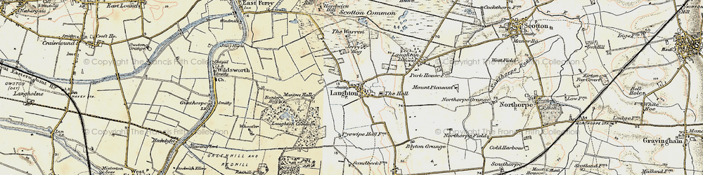 Old map of Laughton in 1903